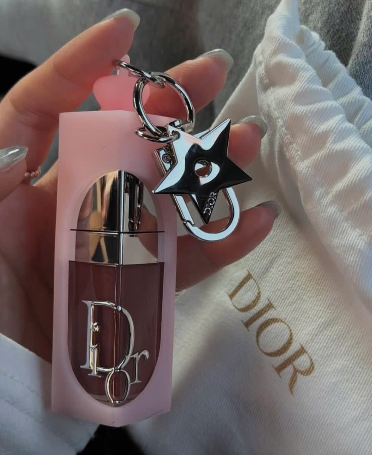 Dior beauty lip oil keychain