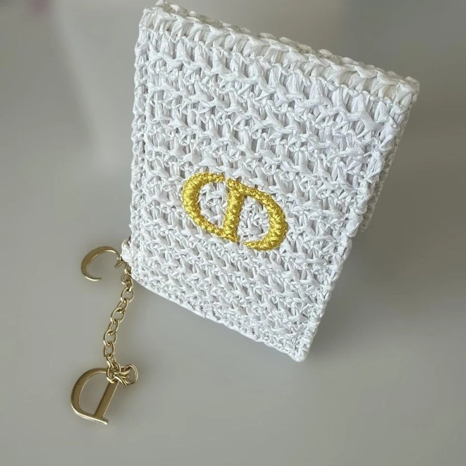 Novelty White Braided Mirror With Charm Logo Gold Color