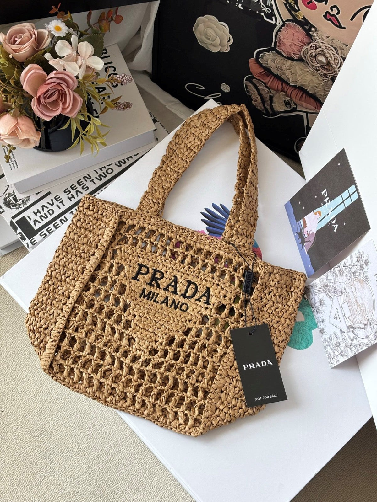 Prada Rafia Tote