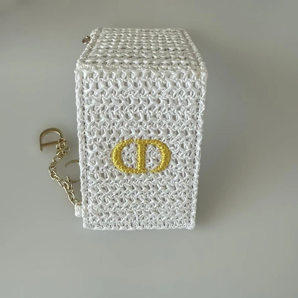 Novelty White Braided Mirror With Charm Logo Gold Color