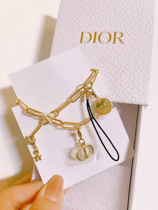 Beauty Gold Phone Charm Stars and Logo Chain Limited
