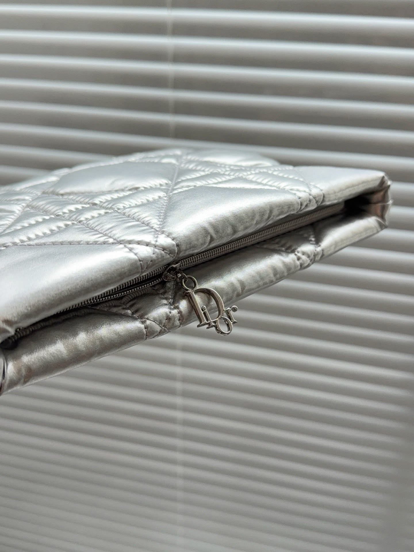 Dior New Limited Edition Silver Makeup Bag