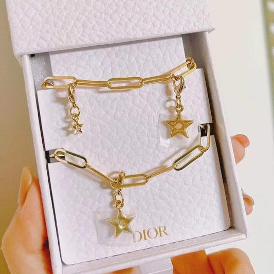 Beauty Gold Phone Charm Stars and Logo Chain Limited