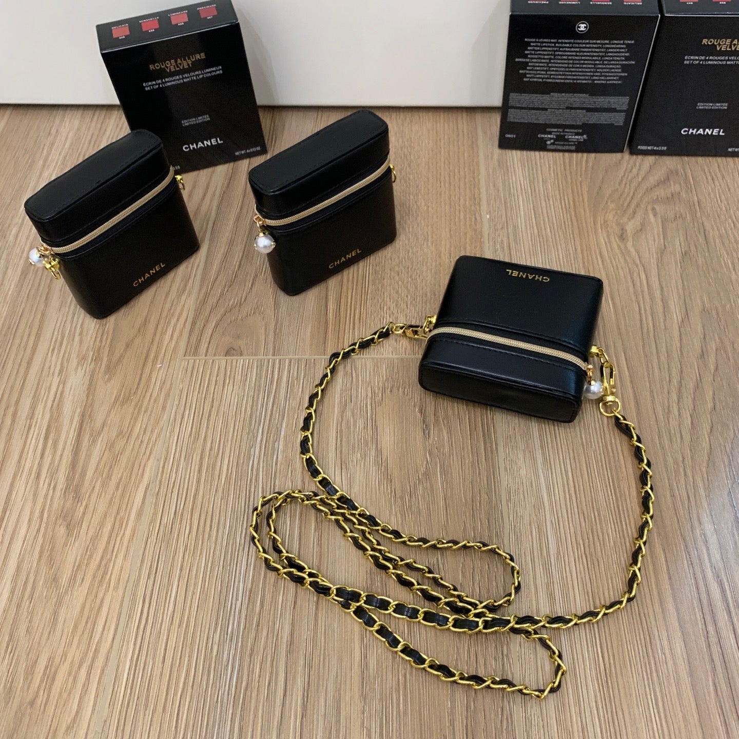 Chanel mini makeup bag