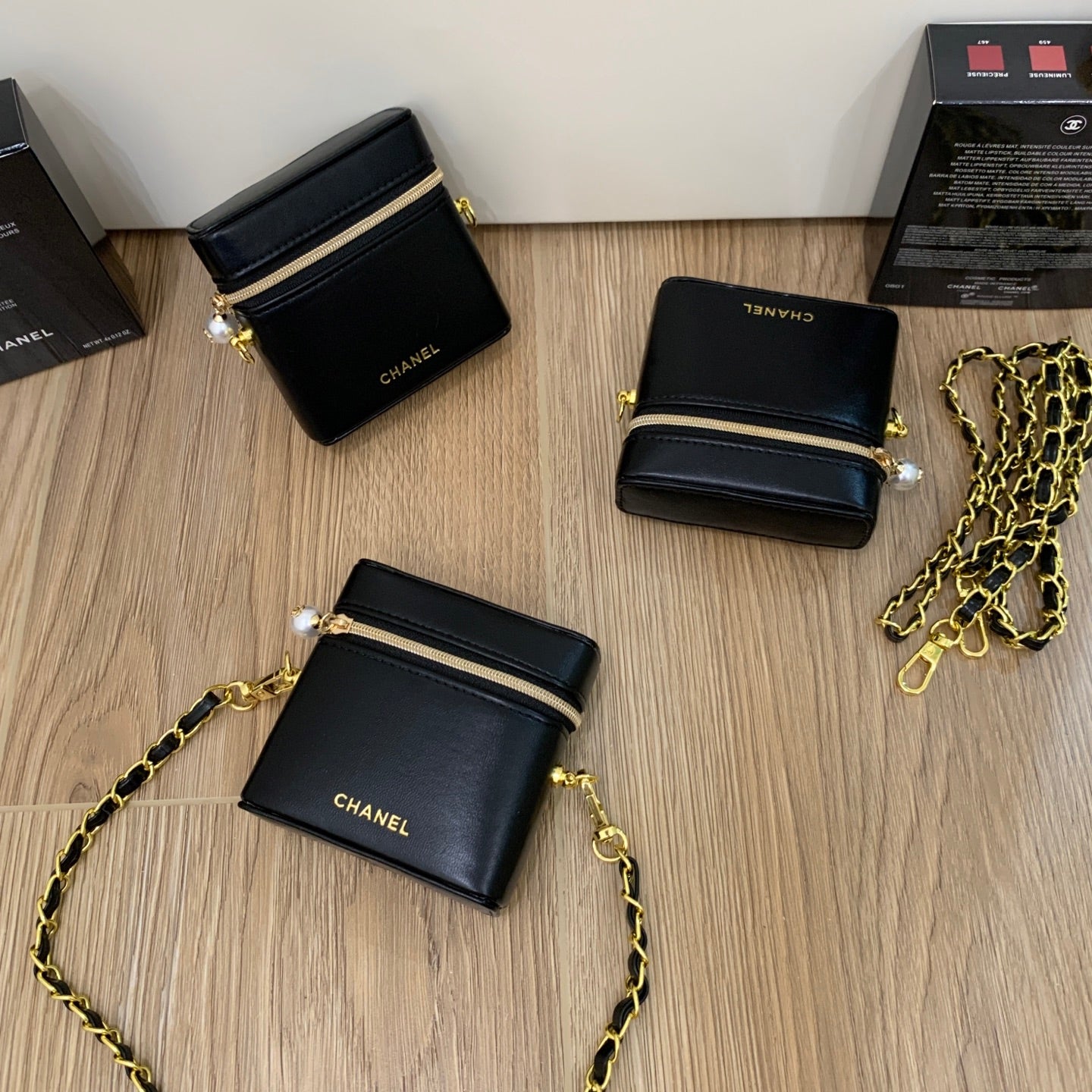 Chanel mini makeup bag