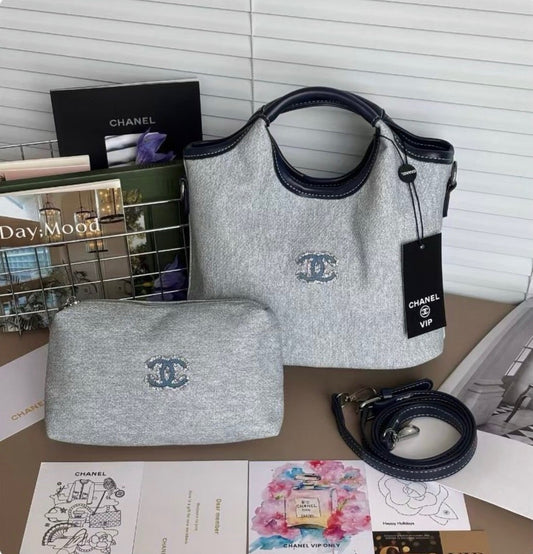 Chanel tote and pouch