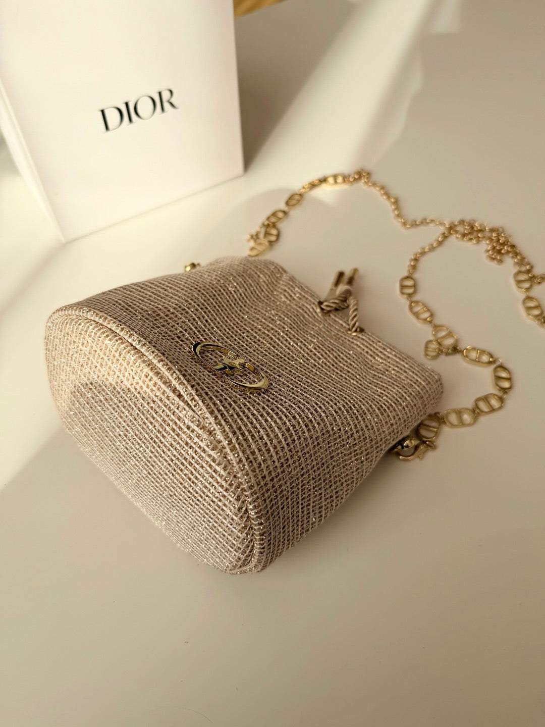 Dior Holiday Bucket Pouch with Chain