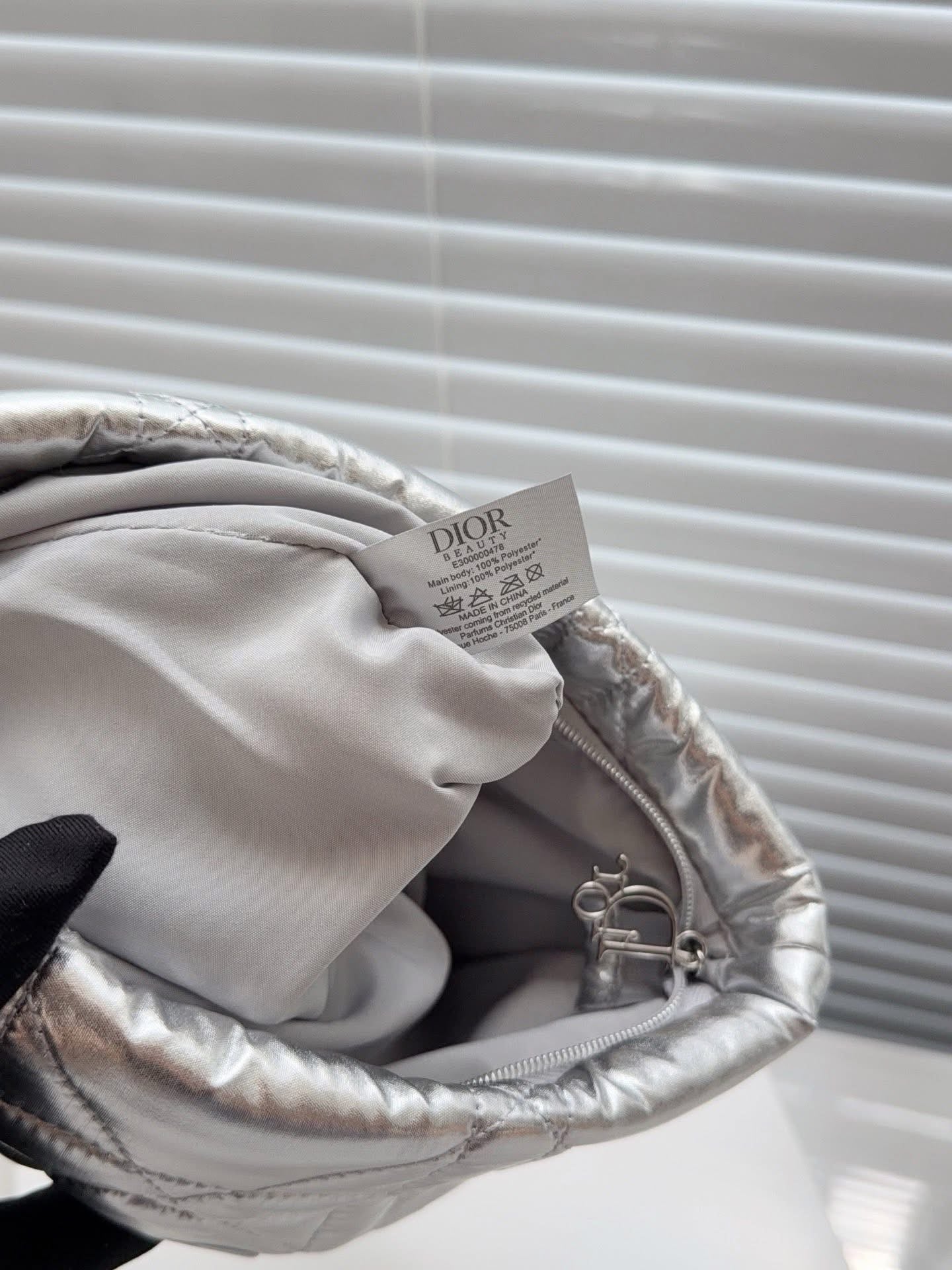 Dior New Limited Edition Silver Makeup Bag