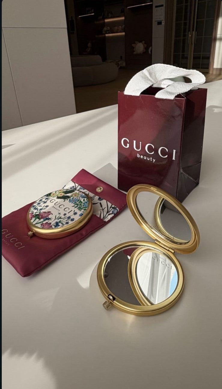 Gucci Floral Print Mirror with Case